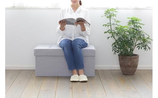 椅子　折りたたみ収納スツール　ワイド SSTR-76 ライトグレー