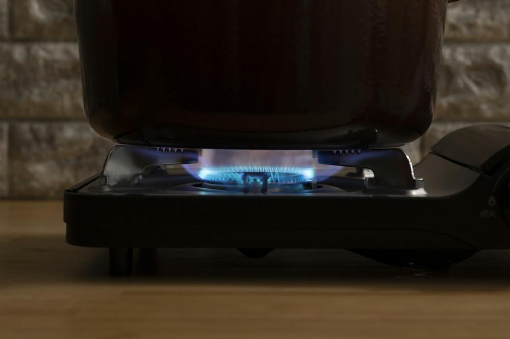 カセットコンロ スリム アイリスオーヤマ 安全装置付き キャンプ 調理 アウトドア スタイリッシュ スリム IGC-E1-H チャコール