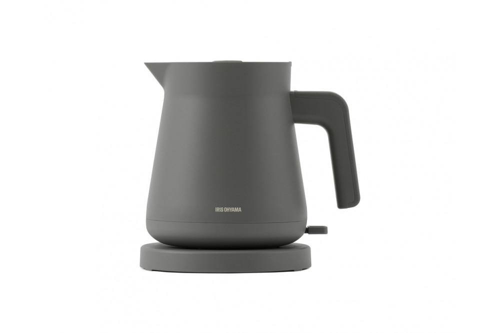 電気ケトル 0.8L アイリスオーヤマ 家電 電化製品 キッチン家電 転倒湯漏れ防止 簡単操作 空焚き防止 ステンレス おしゃれ 一人暮らし IBKT-800-H ウォームグレー