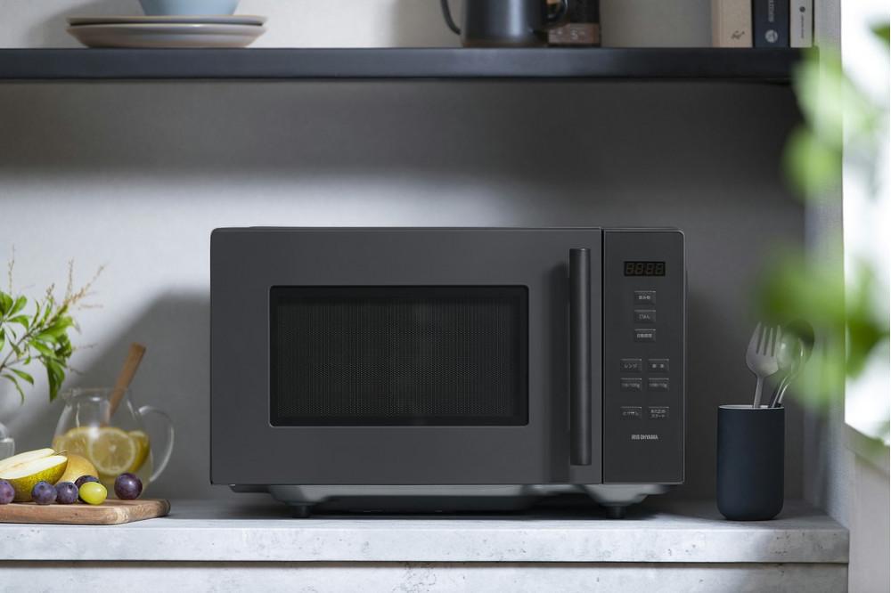 電子レンジ アイリスオーヤマ 18L グレー 単機能 単機能レンジ レンジ フラットテーブル フラット あたため シンプル 家電 電化製品 おすすめ 人気 アイリス IMB-F187-H