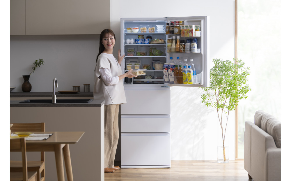 冷凍冷蔵庫 370L 自動製氷機能付 IRSN-I37A-W ホワイト