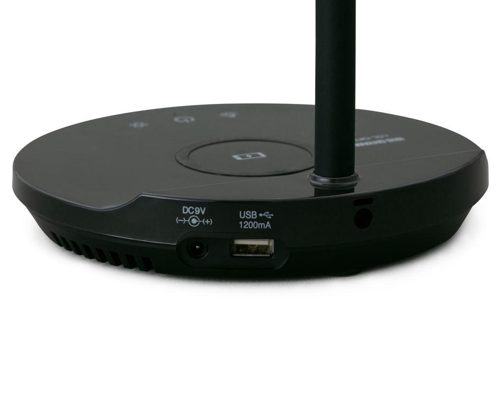 LEDデスクライトQi充電シリーズ 平置きタイプ 調光・調色　LDL-QFDL-B　ブラック