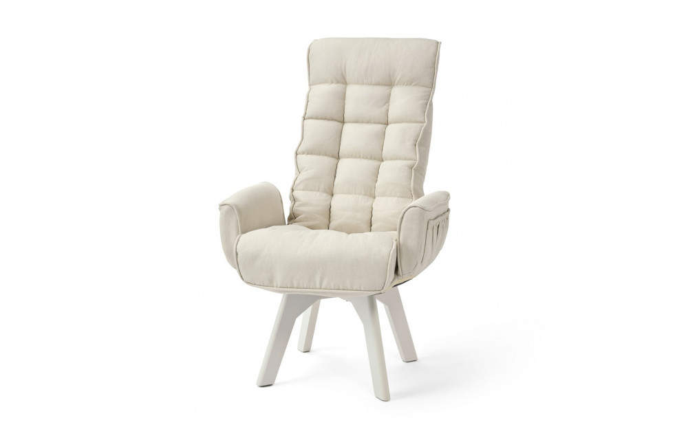 イス 回転ファブリックチェア　ハイバック FACN-KHB ホワイト