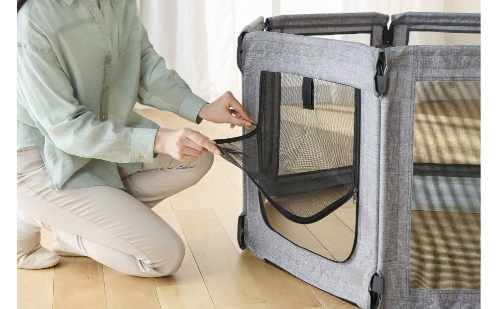 ペット 洗える折りたたみペットサークル AOPS-6P グレー