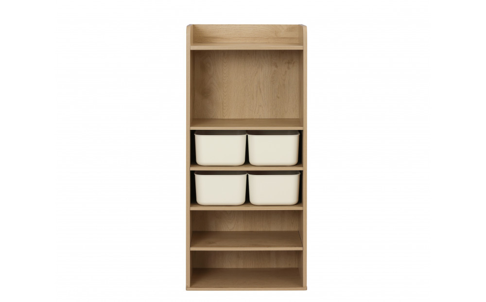 収納棚 ラウンドシェルフ RUSR-50H ナチュラル/ライトベージュ