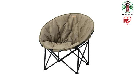ムーンチェアコンパクト CC-MOC カーキ キャンプ アウトドア レジャー 椅子 イス チェア キャンプチェア ラウンド型 丸形 円型 収納 収束タイプ 折りたたみ アイリスオーヤマ
