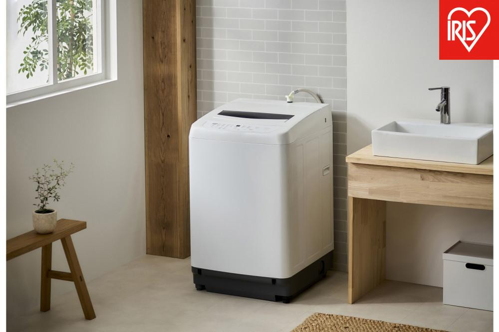 洗濯機 8kg ガチ落ち大水流洗浄 節水 二人暮らし ファミリー向け 全自動洗濯機 アイリスオーヤマ 新生活 全自動 縦型 一人暮らし 大容量 ITW-80B01-W ホワイト