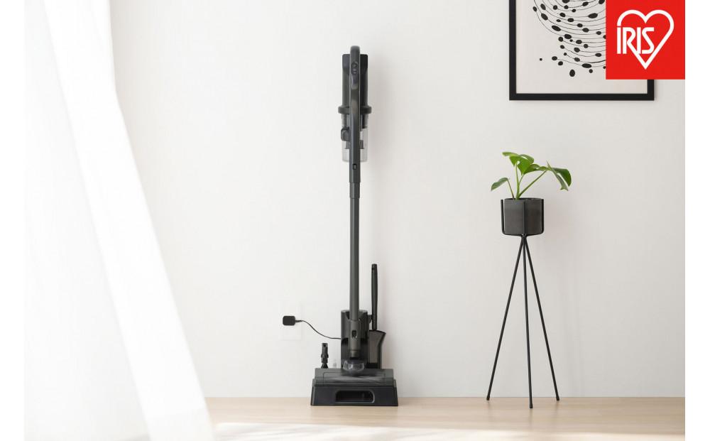 掃除機 充電式サイクロンスティッククリーナー  アイリスオーヤマ ブラック 充電式クリーナー サイクロンスティッククリーナー ハンディ スティック 軽量 2WAY 充電式 パワフル 吸引力 コンパクト 小型 自走式 おすすめ 人気 アイリス 充電スタンド SCD-185PM-BH ナチュラルブラック