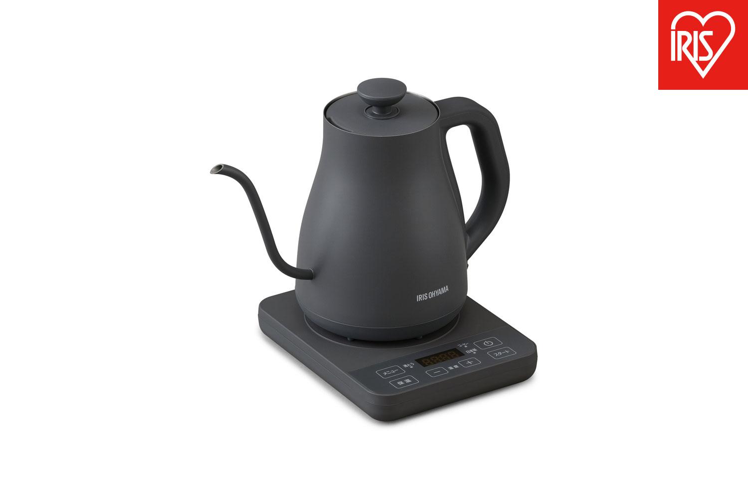 ケトル 0.8L 湯漏れ防止ドリップケトル 温調タイプ 転倒湯漏れ防止 アイリスオーヤマ 家電 電化製品 キッチン家電 IKE-C800T-H