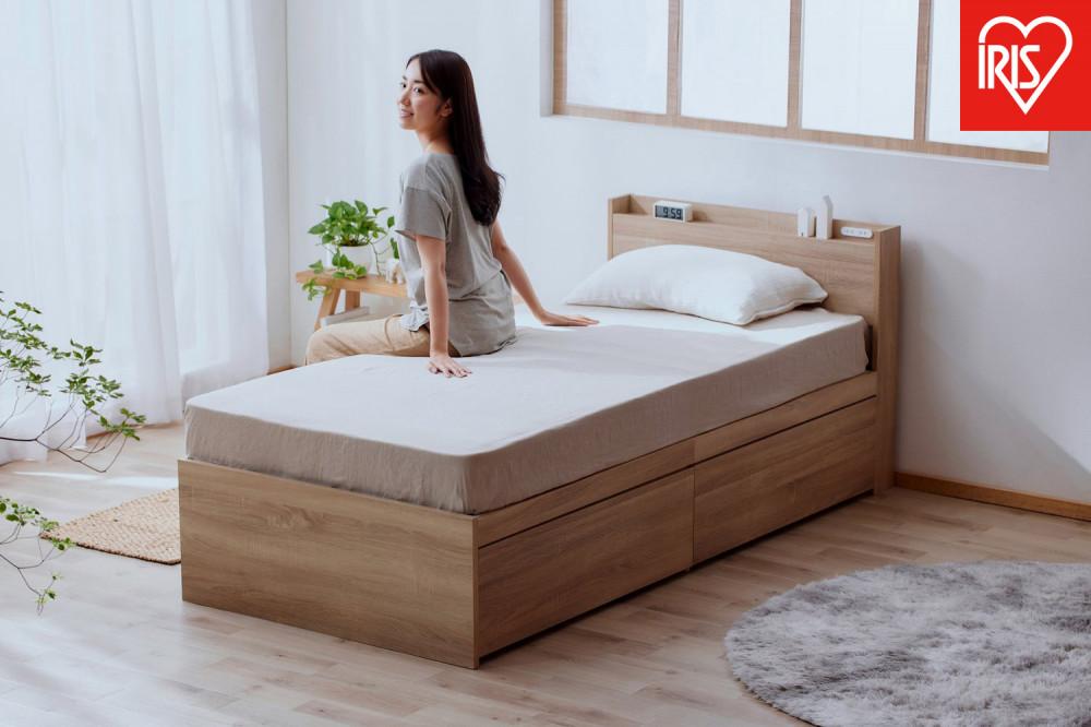 ベッド  収納ベッド宮付き DSBM-S ライトナチュラル