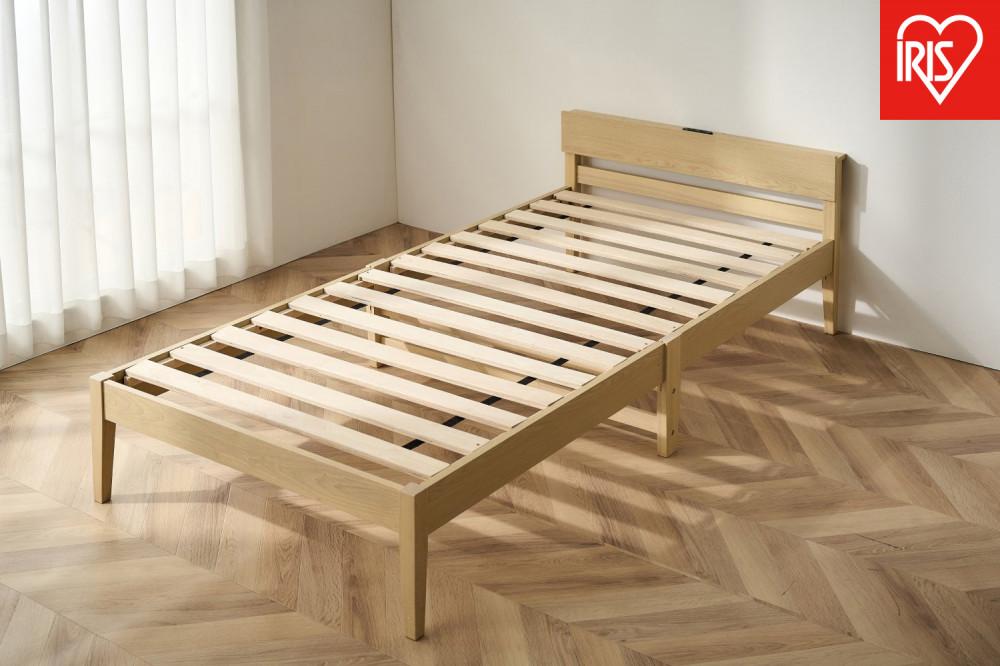 ベッド  組立簡単すのこベッド　宮付き ESB02-S ナチュラル