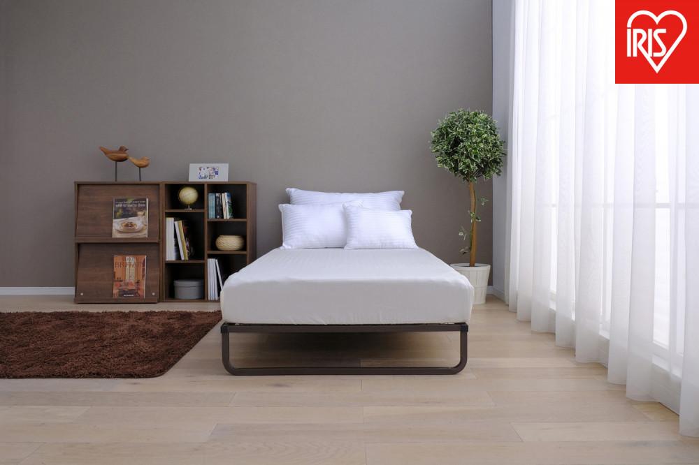 ベッド  フレームベッド パイプ アイリスオーヤマ 通気性 新生活 一人暮らし 収納 FMB-S ブラウン