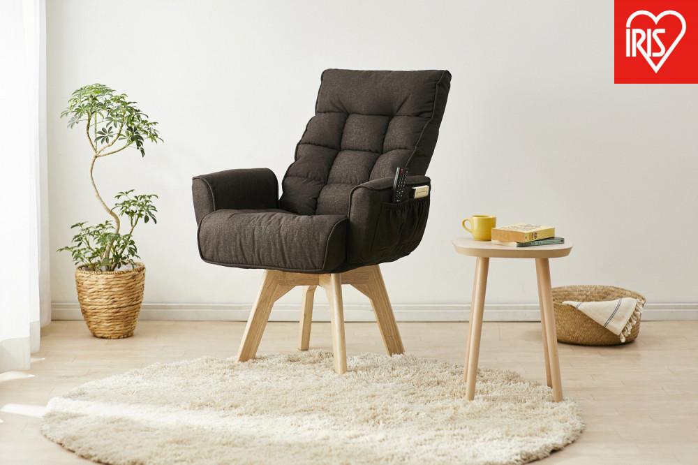 イス 回転ファブリックチェア FACN-KH ブラウン