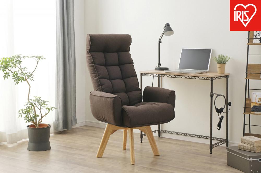 イス 回転ファブリックチェア　ハイバック FACN-KHB ブラウン