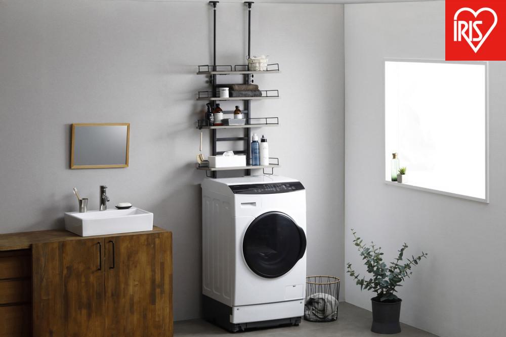 ランドリーラック   つっぱりランドリーラック TLR-4 ブラック/アッシュグレー