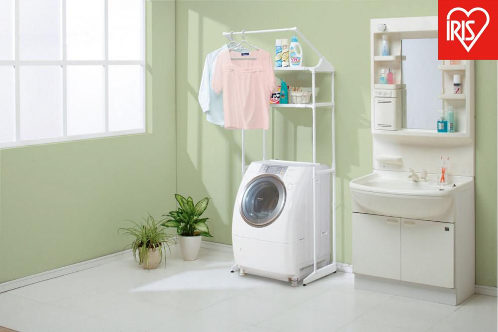 ランドリーラック   ハンガーバー付ランドリーラック HLR-181P ホワイト