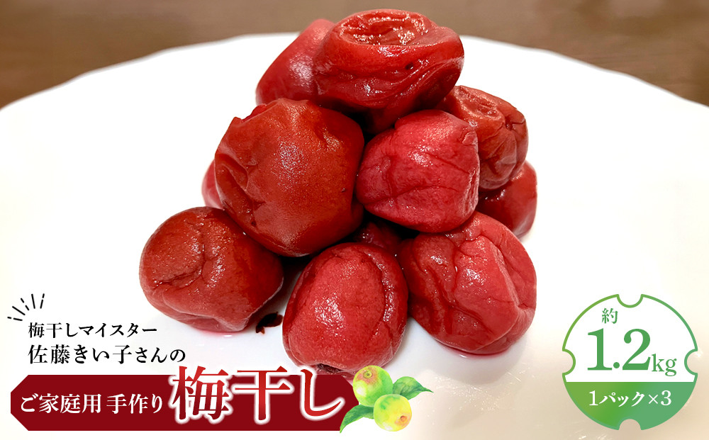 梅干しマイスター 佐藤きい子さんのご家庭用手作り梅干し 約1.2kg | 梅干し 約1.2kg ( 白加賀、越の梅、小梅3種合計 ) 手作り 梅干 うめぼし うめ干し 塩分 すっぱい 熱中症対策 お試し お取り寄せ 国産 人気 おすすめ 宮城 家庭用