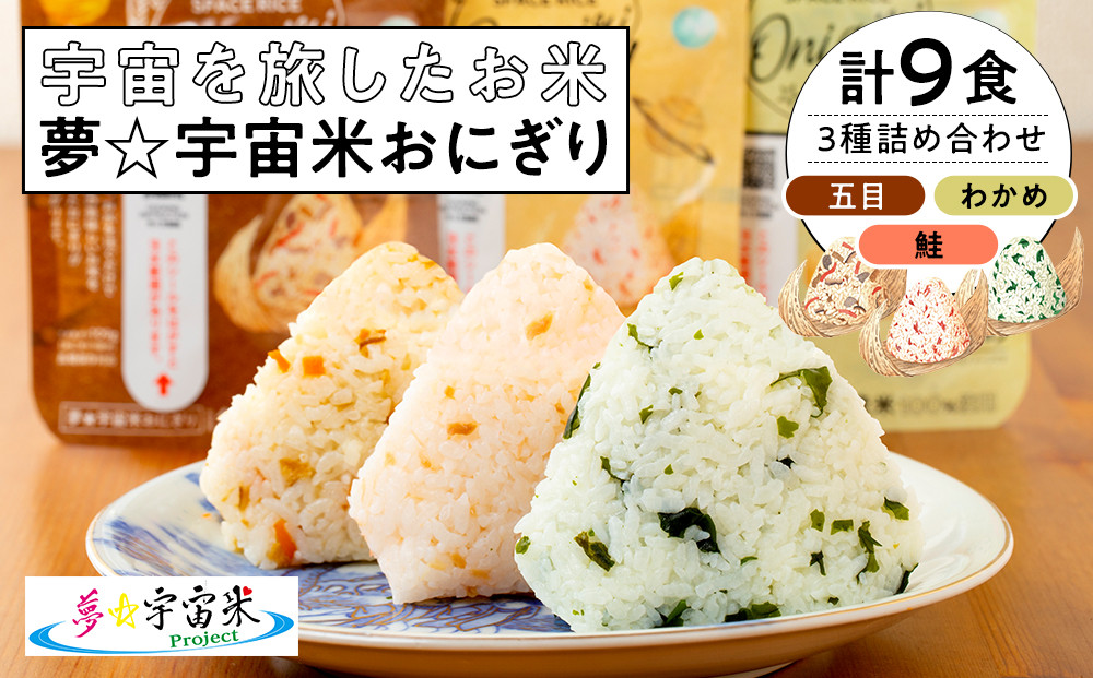夢☆宇宙米おにぎり 3種類詰め合わせ（9食）【8月上旬より順次発送開始】