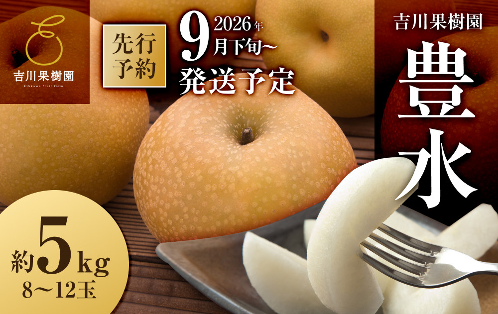 【2026年発送分先行予約】豊水 約５kg（8～12玉）9月下旬～順次発送【吉川果樹園】