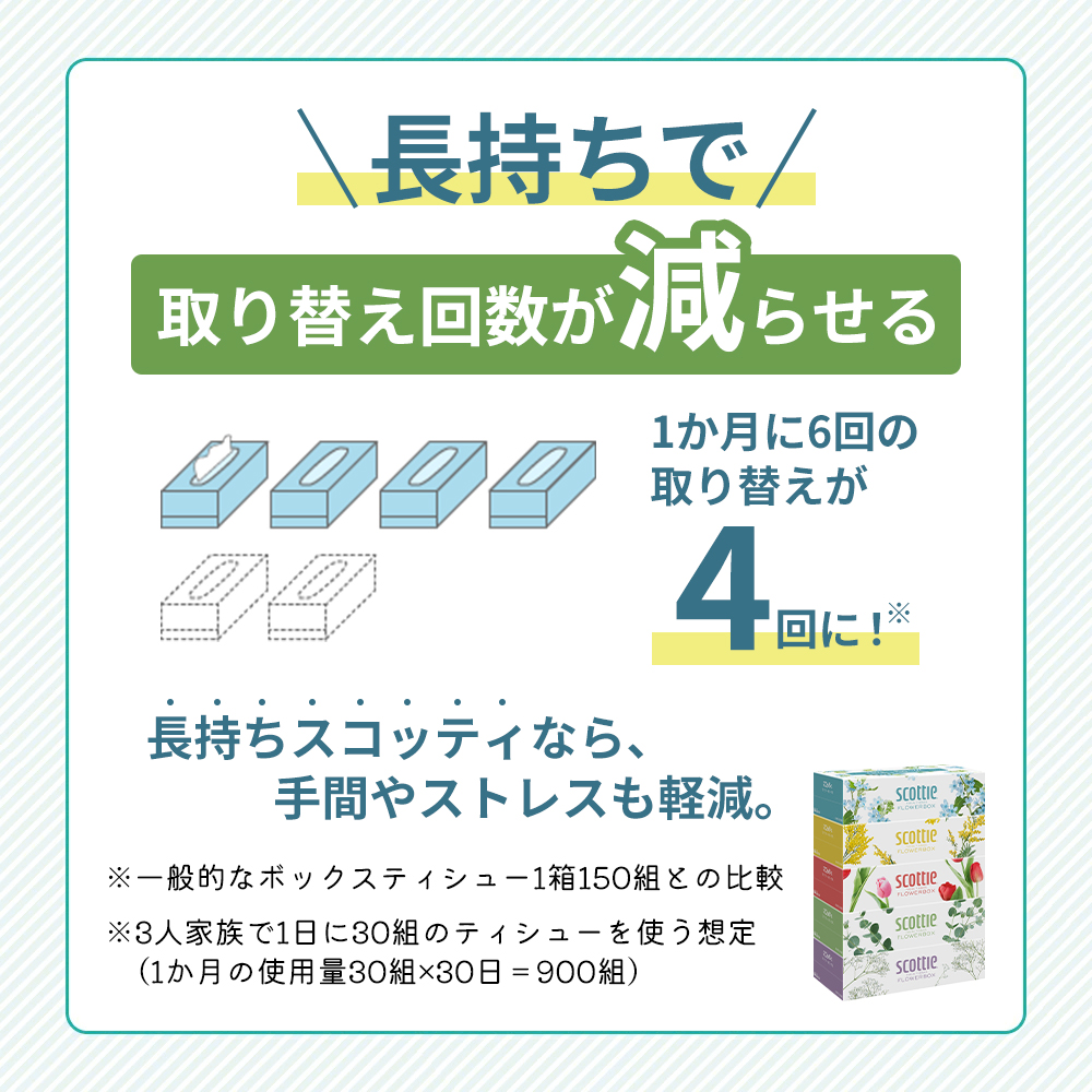 定期便 ティッシュ スコッティ フラワーボックス 60箱 ( 5箱 × 6パック )《 6ヶ月ごと 計  2 回 》
