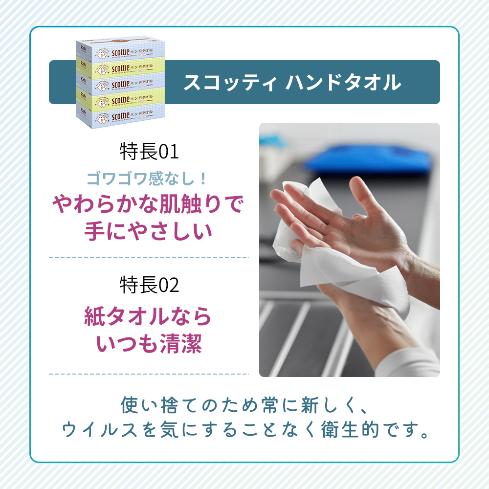 ペーパータオル スコッティ キレイの仕上げ 60箱 ( 5箱 × 12パック )
