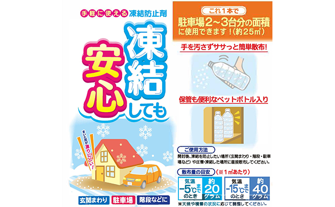 凍結してもササっと安心 500ml×2 融雪剤 凍結防止 塩化カルシウム
