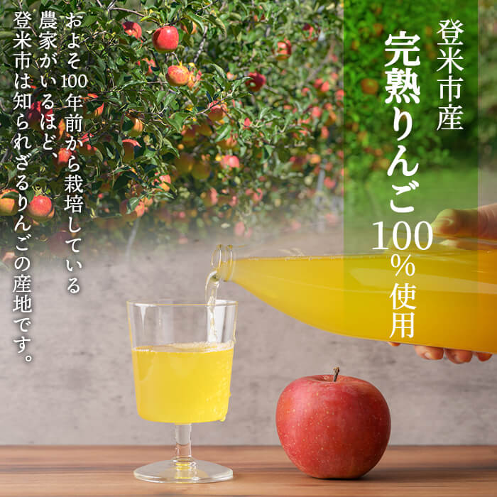 ≪登米市産りんご100%使用≫ りんごジュース 2本セット (1000ml×2本) りんご リンゴ 林檎 ジュース リンゴジュース 飲み物 飲料 フルーツ 果物 水分補給 ドリンク 【協同組合産直なかだ愛菜館】tm221