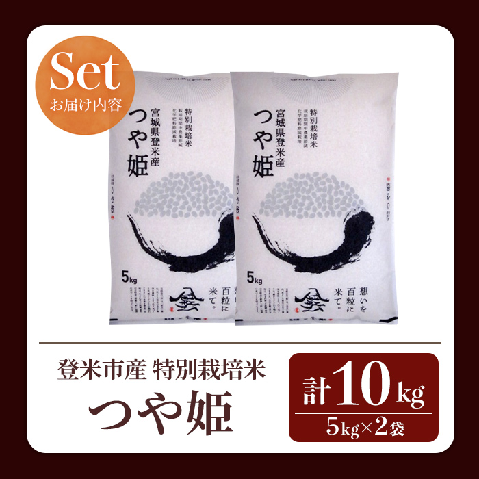 ≪令和7年産 新米≫ 特別栽培米 つや姫 10kg (5kg×2袋)  登米市産 お米 おこめ 米 コメ 白米 ご飯 ごはん おにぎり お弁当 【登米ライスサービス株式会社】tm155