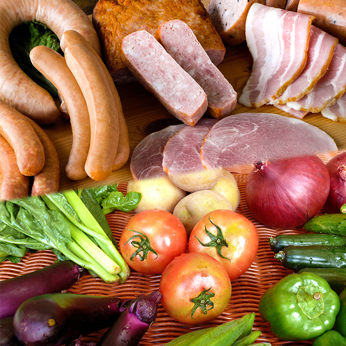 ＜6か月定期便＞ ごちそう定期便  (加工品・野菜コース) 旬のおまかせ野菜 伊豆沼ハム シリーズ ソーセージ セット 頒布会【有限会社伊豆沼農産】tm071