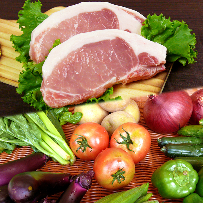 ＜12か月定期便＞ ごちそう定期便 (伊豆沼豚・野菜コース) 旬のおまかせ野菜 伊豆沼豚 ぶた 肉 セット 頒布会【有限会社伊豆沼農産】tm077