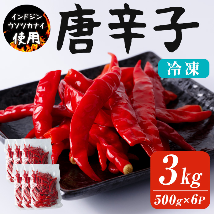 唐辛子 3kg(500g×6p) 生 殺菌 急速冷凍 業務用 宮城県 登米市産 トウガラシとうがらし インドジンウソツカナイ 冷凍 うまい登米っこ欒や！ 【有限会社ケンズダイニング】tm104