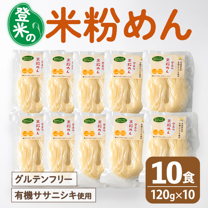 登米の米粉めん 120g×10食 白米麺 グルテンフリー 小麦不使用 米粉めん 有機ササニシキ使用 小分け 国産 うどん 焼きそば 中華 そうめん パスタ ラーメン 麺【株式会社いなほ】 tm262