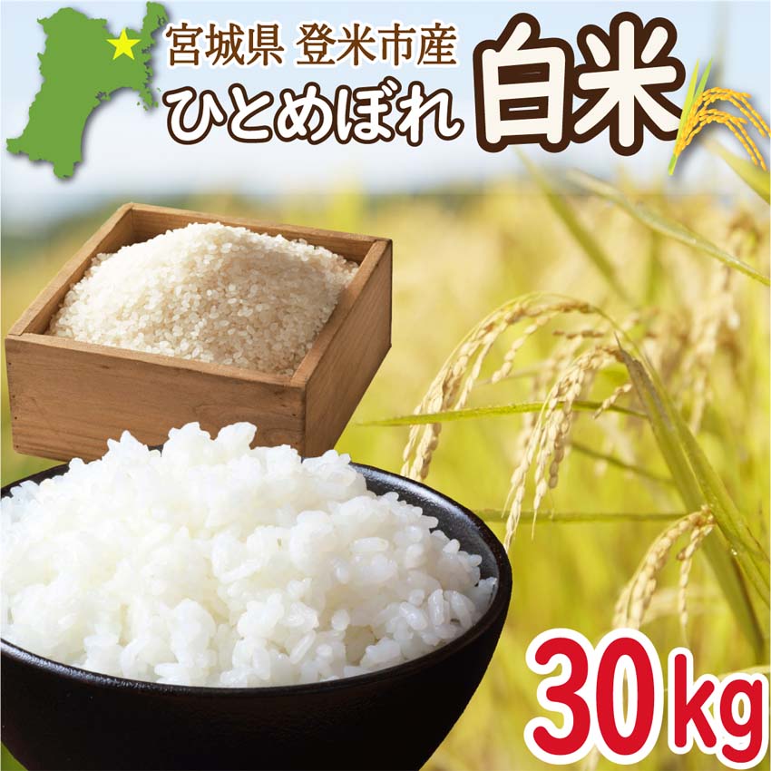 ≪令和7年産・新米≫ 宮城県登米市産 ひとめぼれ 30kg 精米 お米 おこめ 米 コメ 白米 ご飯 ごはん おにぎり お弁当 ブランド米【有限会社伊豆沼農産】tm407
