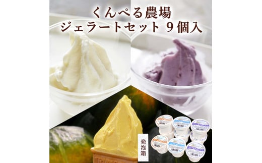 くんぺる農場ジェラート3種セット ＜ミルク・ブルーベリー・季節のジェラート＞ 計9個 (各3個×3種) アイス クリーム デザート スイーツ おやつ お菓子 食べ比べ 【有限会社伊豆沼農産】tm042