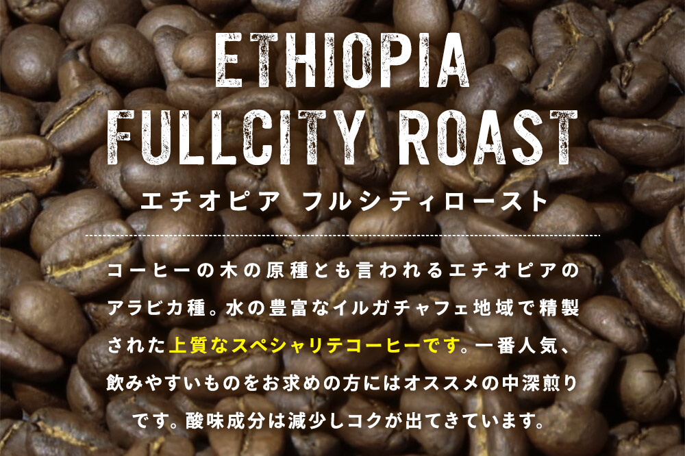 コーヒー豆 エチオピア フルシティ 500g×1個