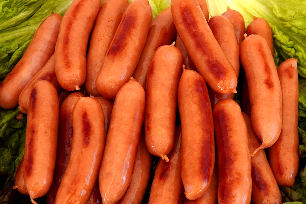 あらびきスモークポークソーセージ 500g×5P（約30本×5パック）計2500g