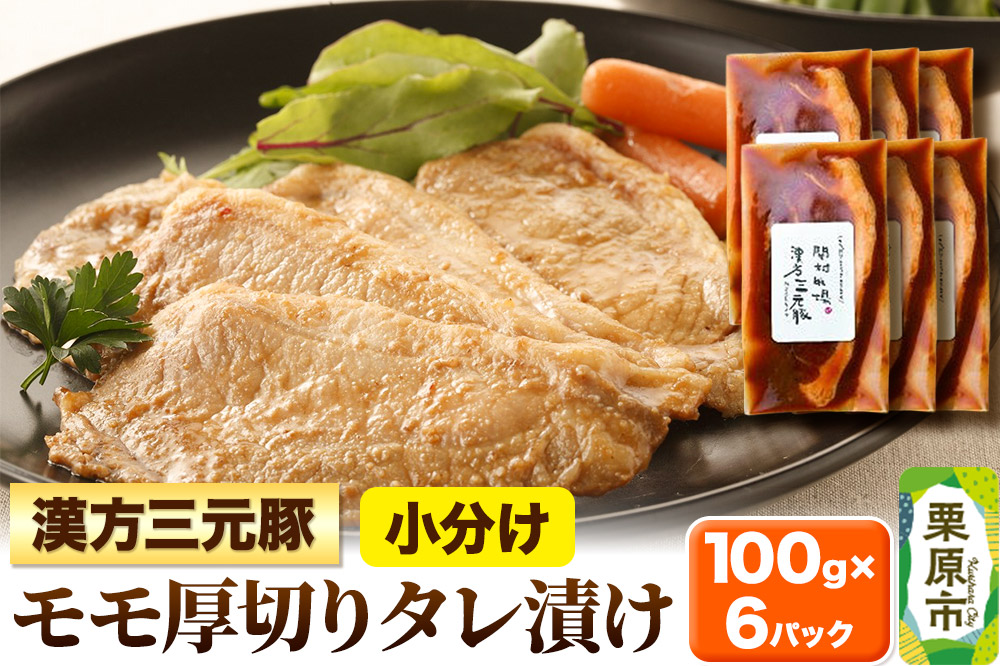 漢方三元豚モモ厚切りタレ漬け 100g×6パック 豚肉 味付き肉