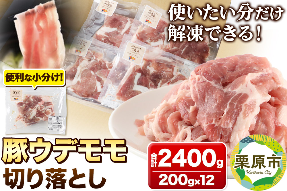 みちのくの心意気 豚ウデモモ切り落とし 200g×12p入 豚肉 宮城県栗原市産 使いやすい小分けパック