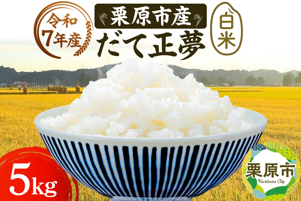 《令和7年産》【白米】栗原市産 だて正夢 5kg 精米 ブランド米 黒澤農産 宮城県 栗原市