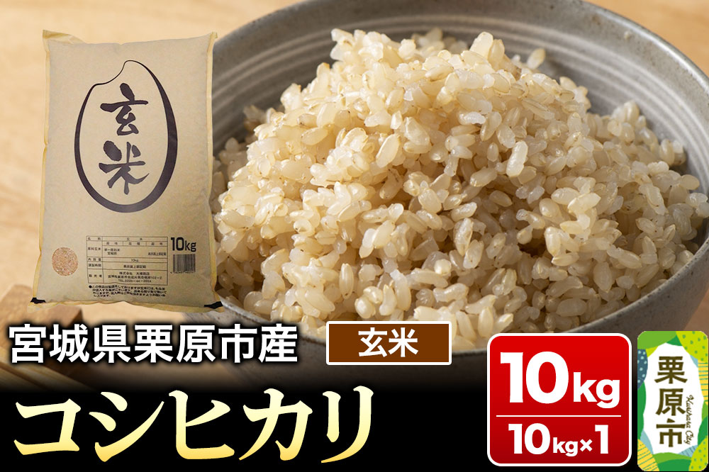 【令和7年産・玄米】宮城県栗原市産 コシヒカリ 10kg (10kg×1袋)