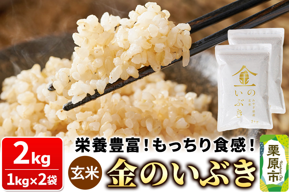 米【玄米】金のいぶき 2kg（1kg×2袋）