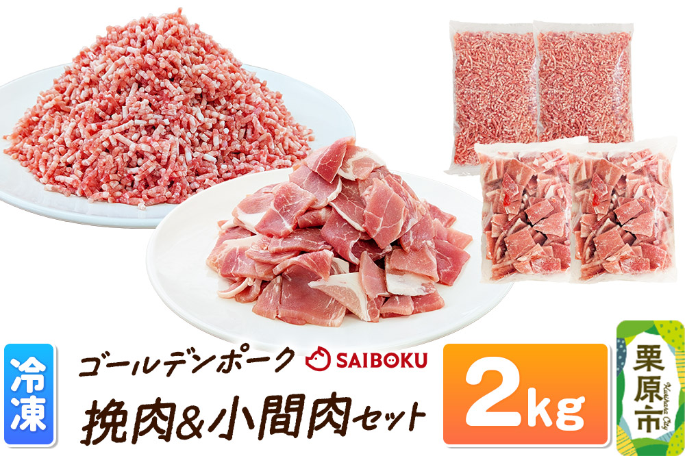 肉 豚 【冷凍】ゴールデンポーク 挽肉 ＆ 小間肉 2kg セット 257024R