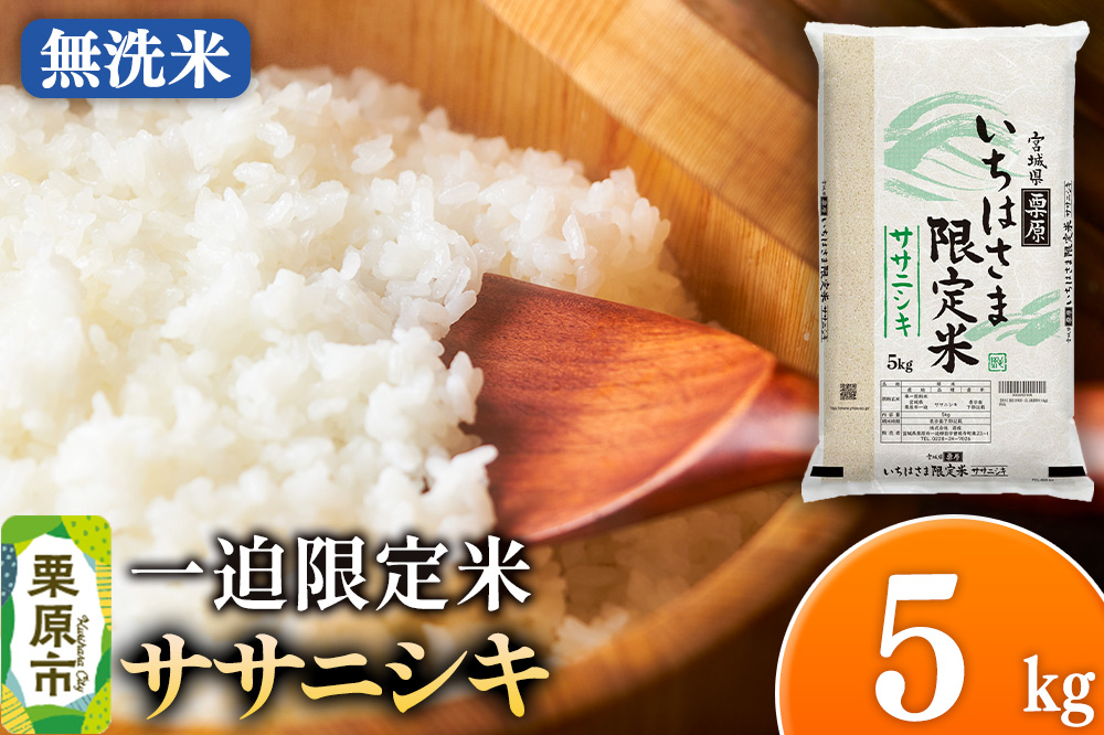 【無洗米】令和7年産 一迫限定米  ササニシキ 5kg