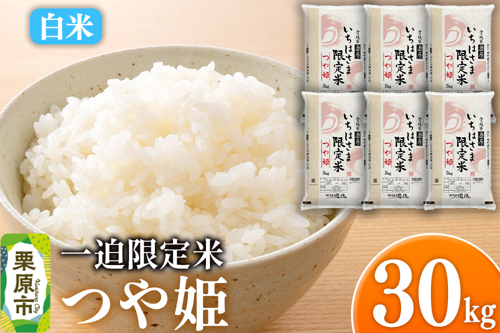 【白米】令和7年産 一迫限定米 つや姫 30kg（5kg×6袋）