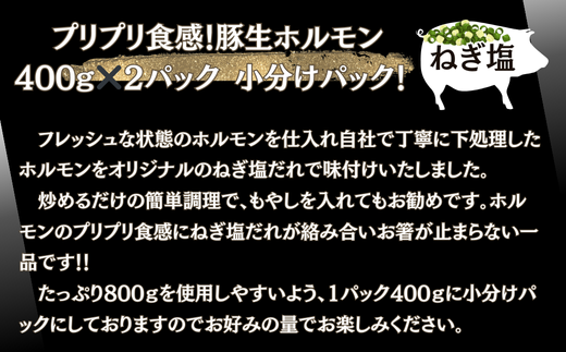 お肉屋さん 自慢の味付け！ 国産 豚 生ホルモン ねぎ塩味 80