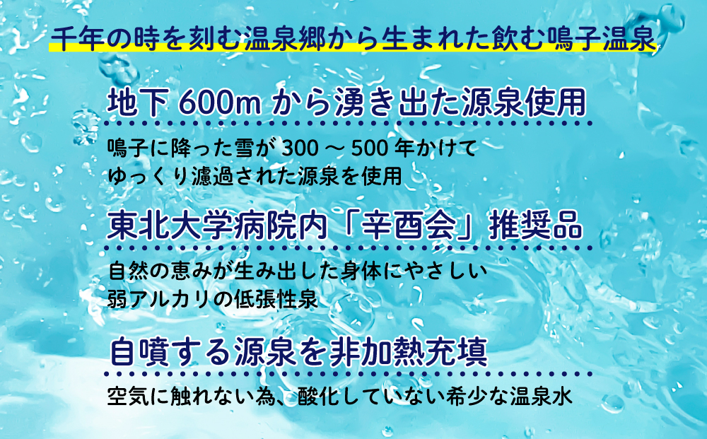 まつばら源泉｜鳴子温泉の天然温泉水 500ml×24本