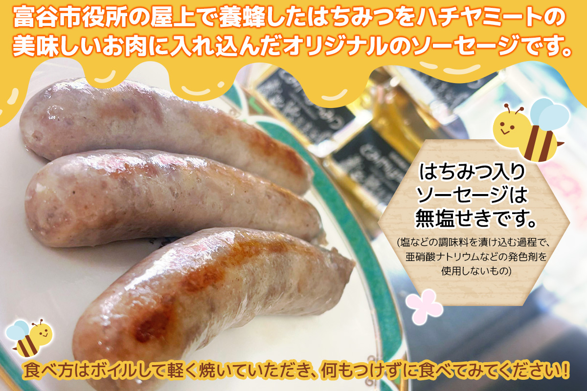 はちみつ入り ソーセージ《計18本／600g》3本 (100g) 入り×6パック｜国産 ソーセージ そーせーじ ウインナー パック 小分け 冷凍 肉 豚肉 焼肉 おつまみ バーベキュー はちみつ ハチミツ 蜂蜜 オリジナル [0295]