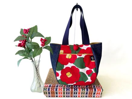 和小物2点セット (ぷっくりバッグ、ファスナーポーチ)｜手提げバック 小物入れ 手作り [0353]