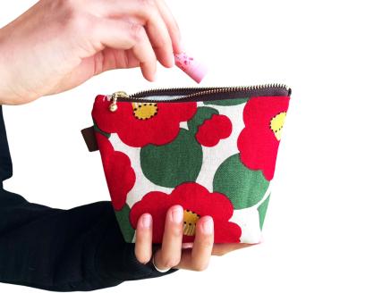 和小物2点セット (ぷっくりバッグ、ファスナーポーチ)｜手提げバック 小物入れ 手作り [0353]