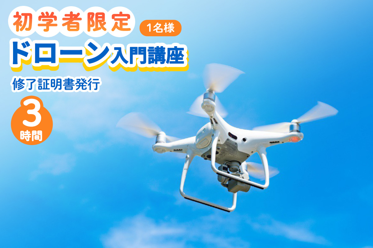 初学者限定 ドローン 入門講座 (修了証明書発行) ｜初めてのドローン 空撮 テクニック ドローンサッカー 国家資格 農薬散布 初歩 初学者 限定 [0271]